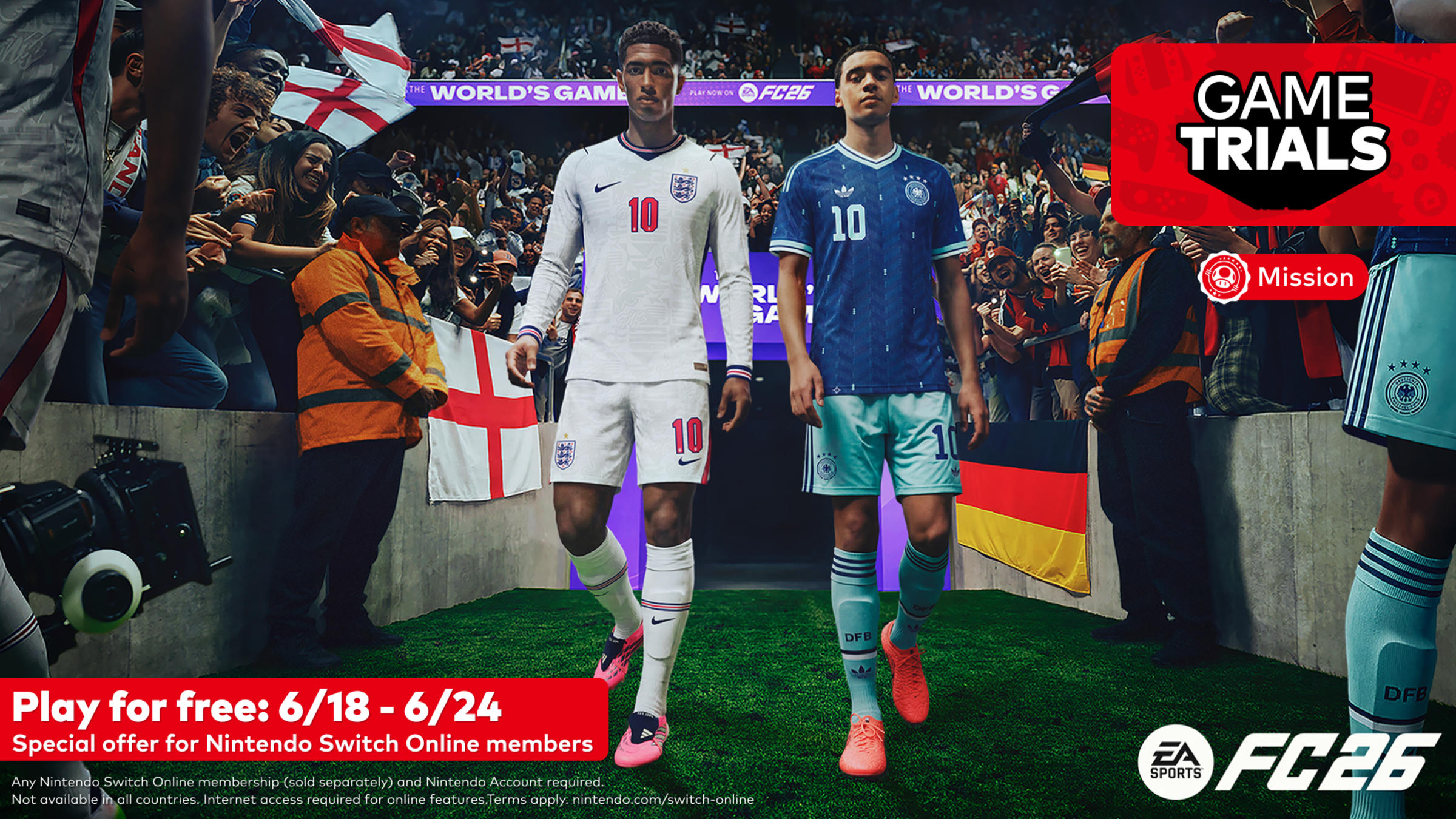 닌텐도 스위치 온라인 EA Sports FC 26 게임 체험판 시작, 25일 오후 3시 59분까지 무료