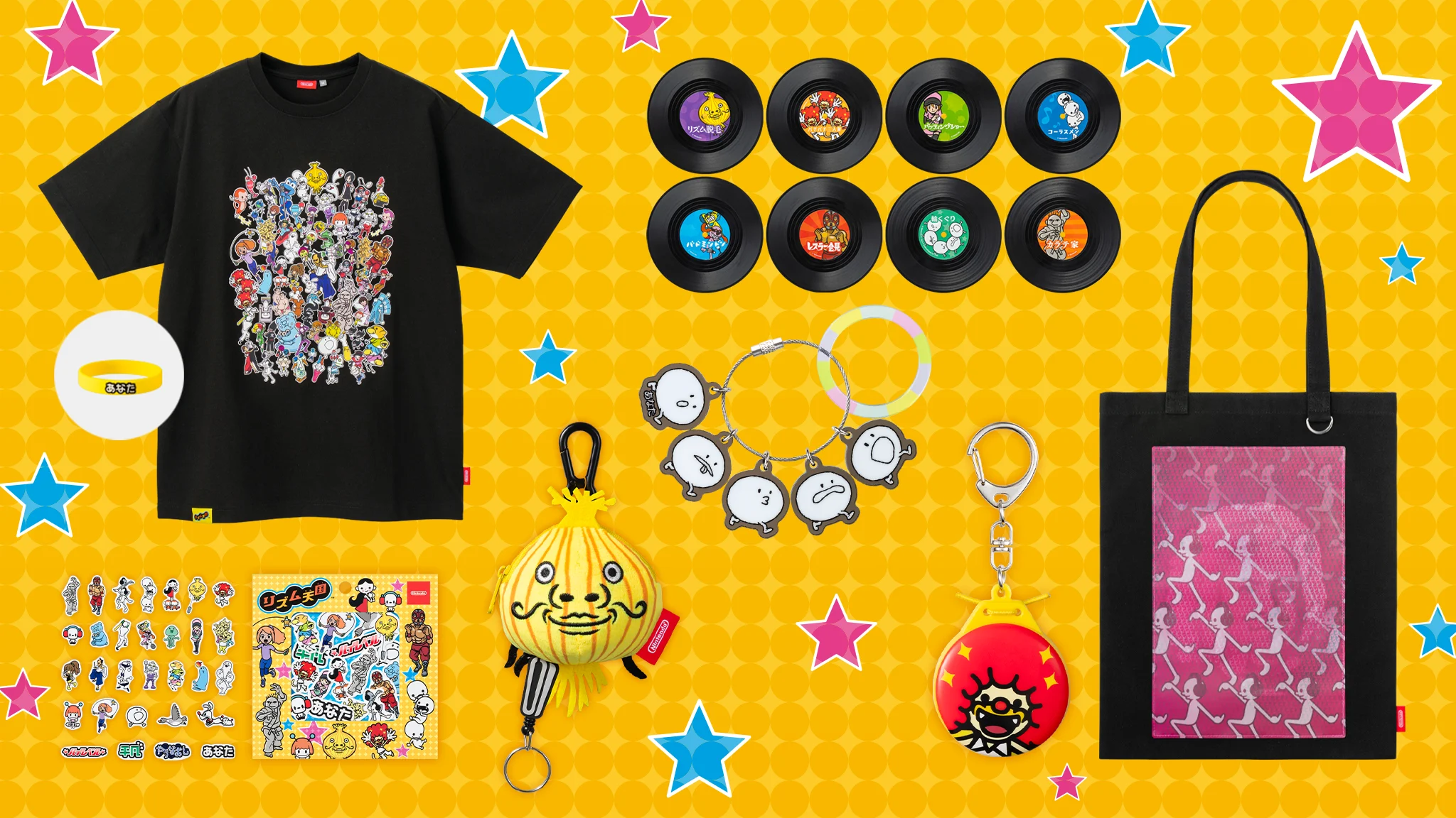 Rhythm Heaven goods arrive at Nintendo Store Japan with pouches, totes and coasters