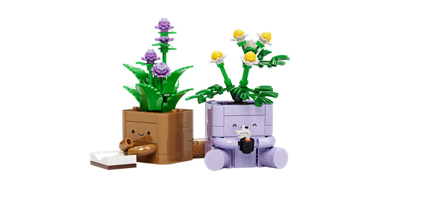 LEGO Botanicals Cozy Plants 10371, 책 읽고 차 마시는 화분