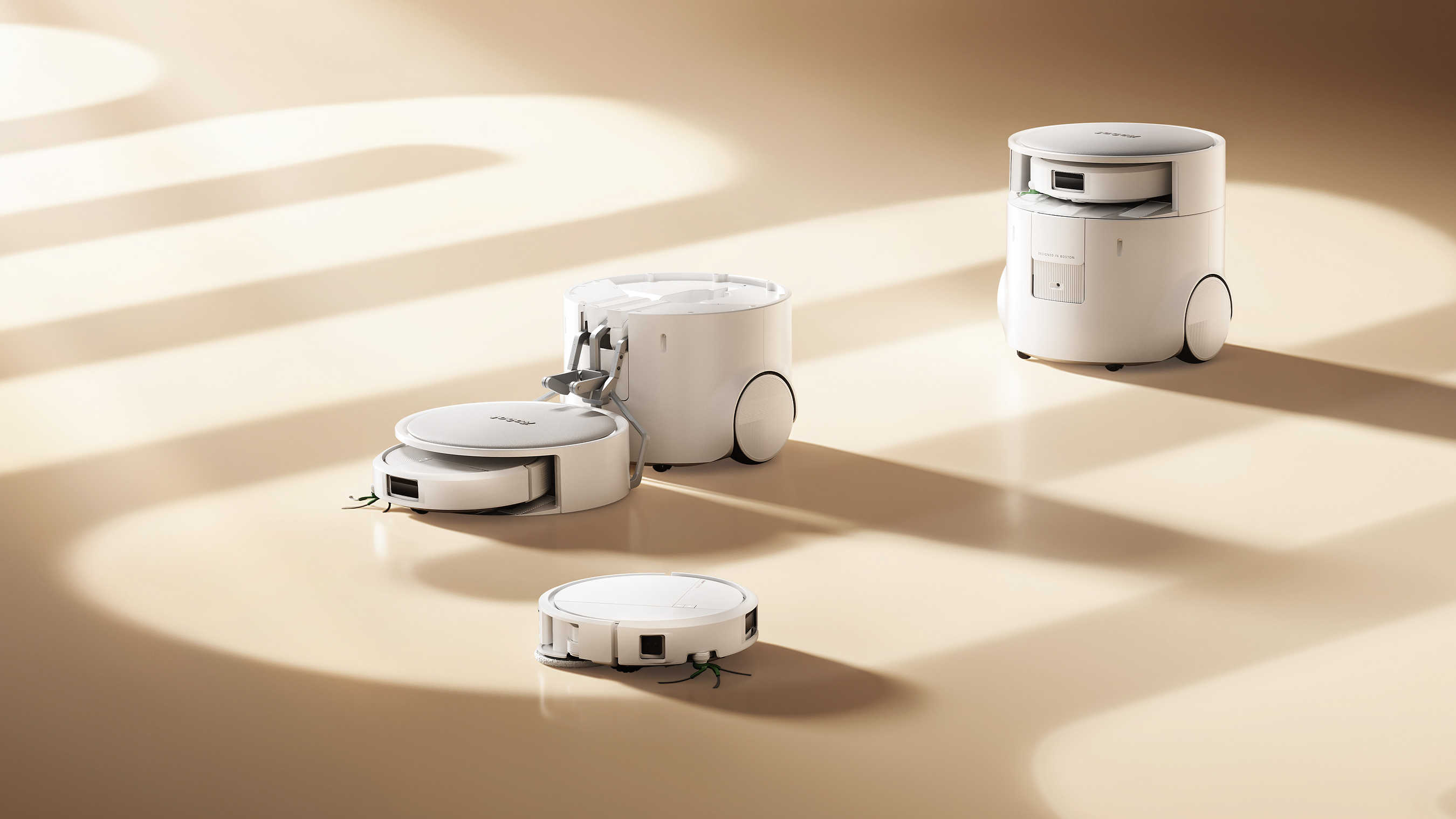 Roomba Duoが小型ロボを運ぶ、メカニカルアームで家具の下へ