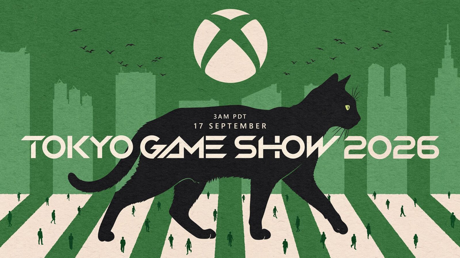 Xbox TGS 2026は9月17日19時、黒猫が東京の交差点を飾る